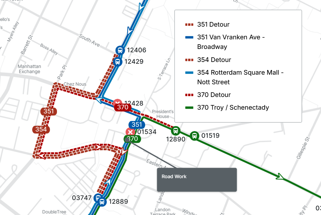 351 354 370 Detour