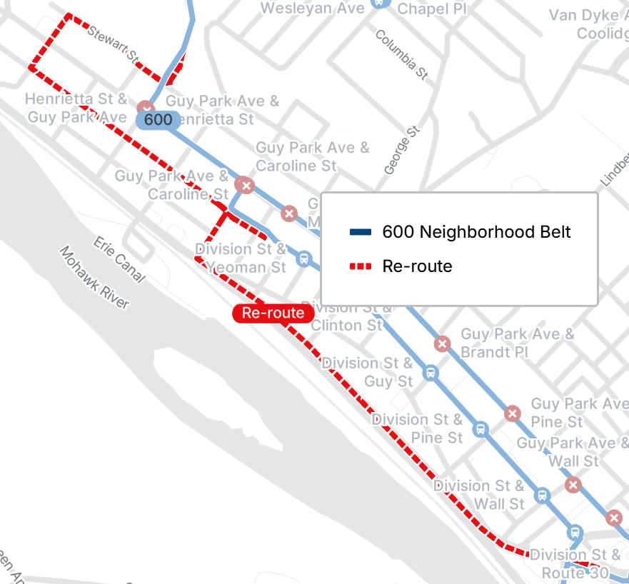 600 Re-route