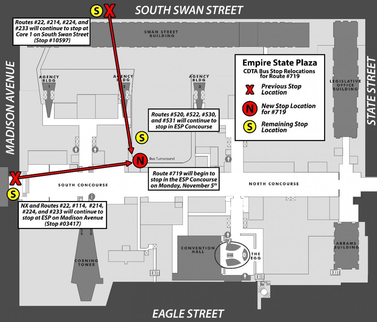 New Routing Begins Monday, November 5, 2018