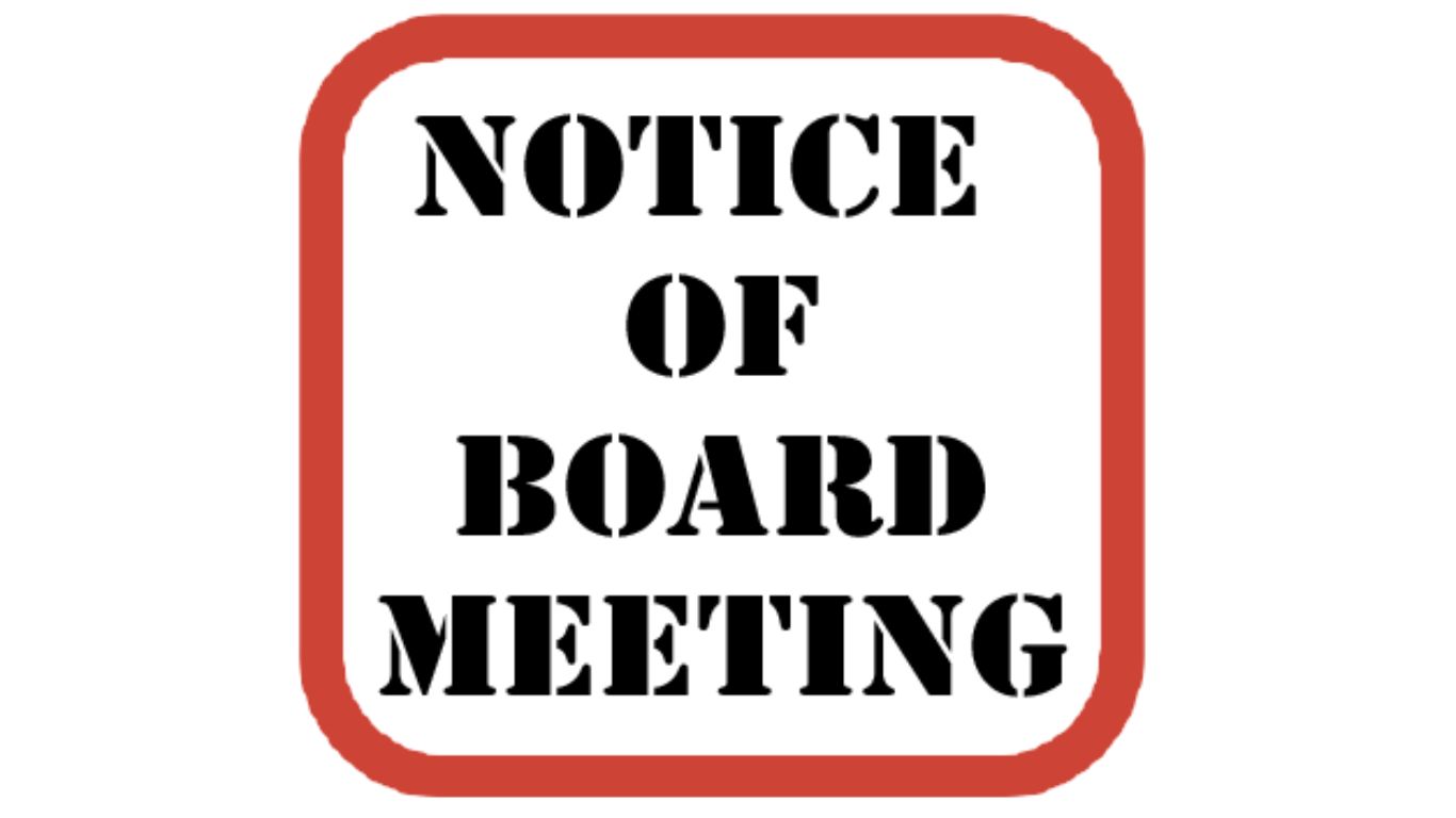 &quot;Notice of Board Meeting&quot; surrounded by a red box