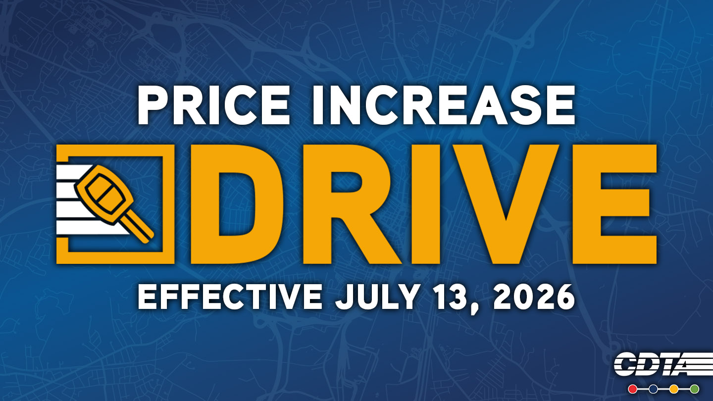 CDTA Announces Updated Pricing for DRIVE 