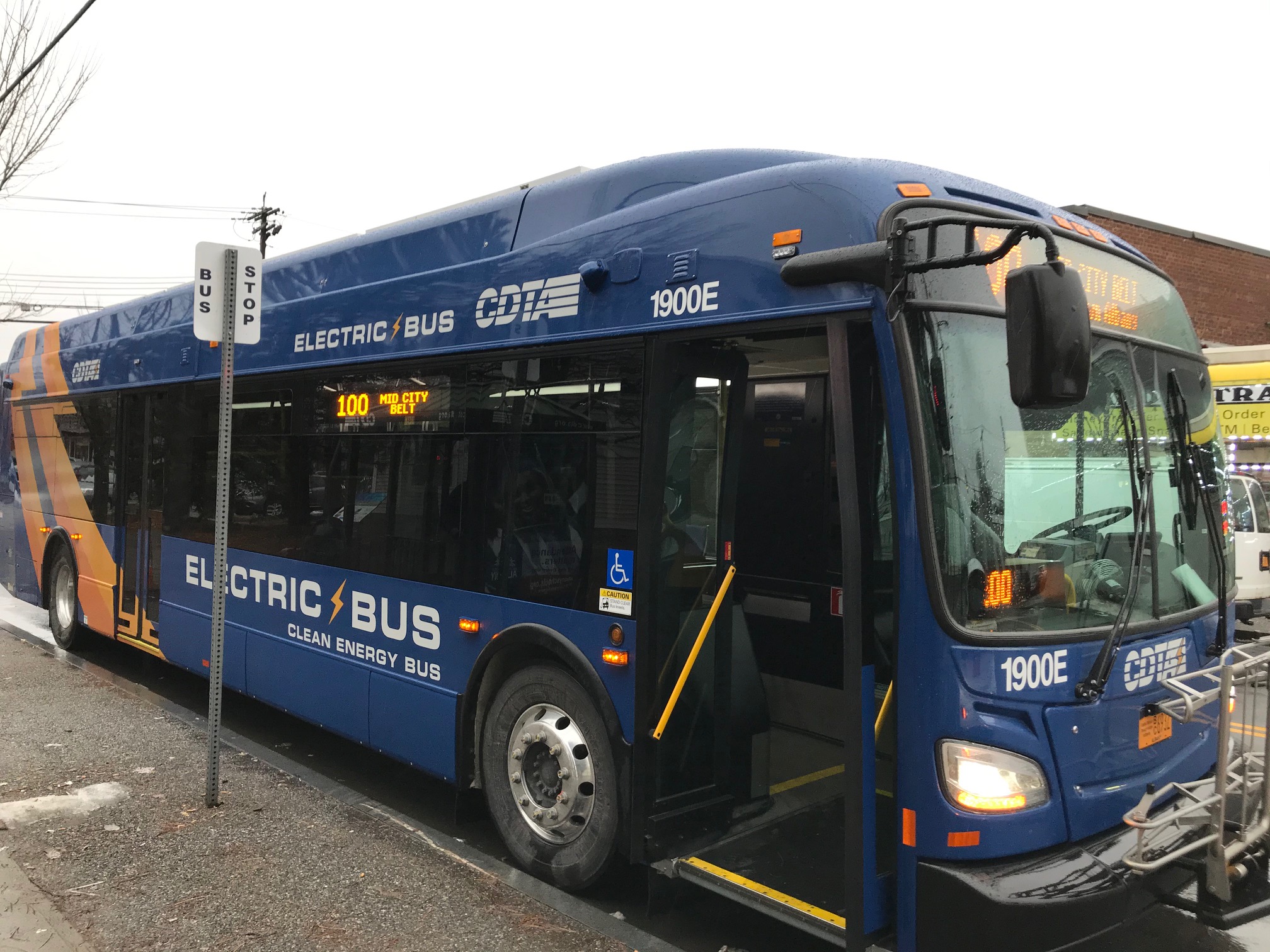 Electric Bus on Street