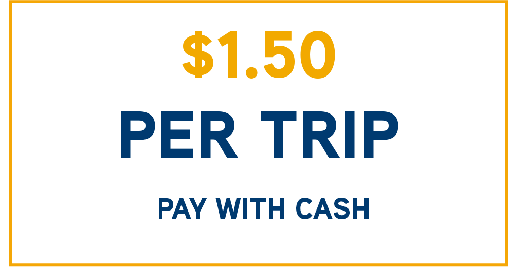 Flex Fare is $1.50 with cash