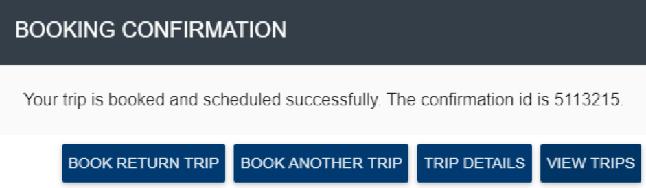 Booking Confirmation Page