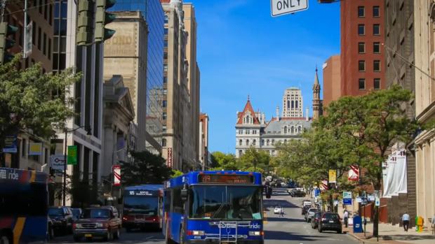 CDTA bus downtown albany