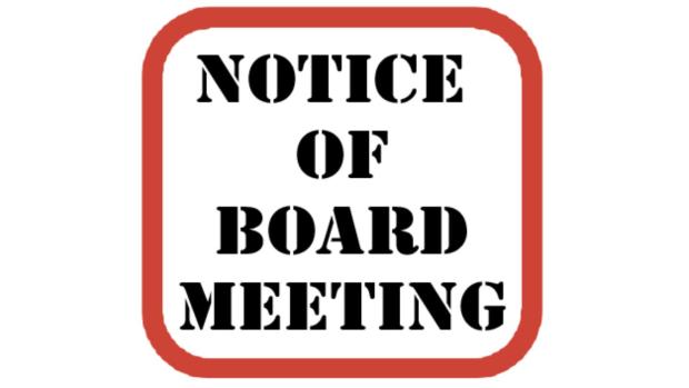 Notice of Board Meeting "Notice of Board Meeting" surrounded by a red box
