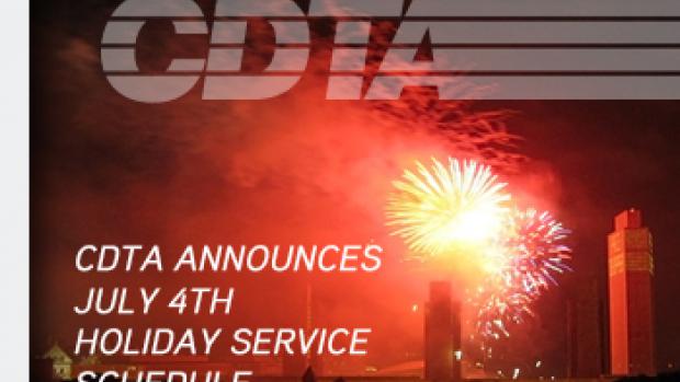 CDTA ANNOUNCES JULY 4TH HOLIDAY SERVICE SCHEDULE Www cdta CDTA ANNOUNCES JULY 4TH HOLIDAY SERVICE SCHEDULE Www cdta