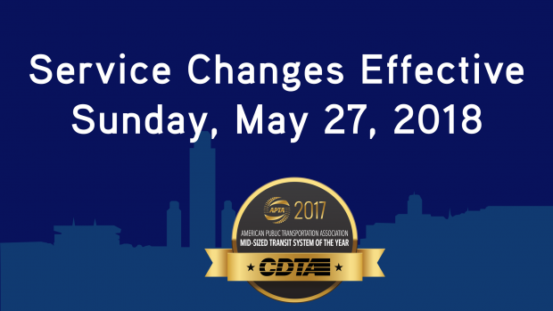 Service Changes Effective Sunday, May 27, 2018