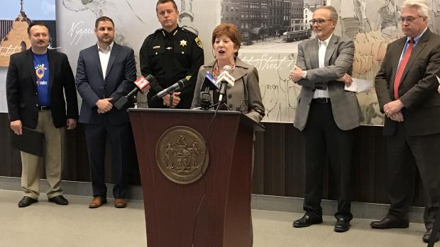 Mayor Kathy Sheehan, Albany Capital City Shuttle News Conference