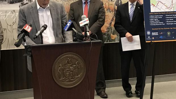 Kevin O’Connor, Chairman of the Albany Parking Authority Board Capital City Shuttle News Conference